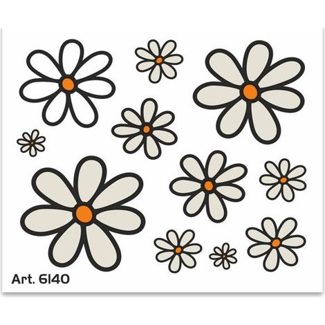 Adesivi Stickers Standard Margherite 10 x 12 cm (1/4)