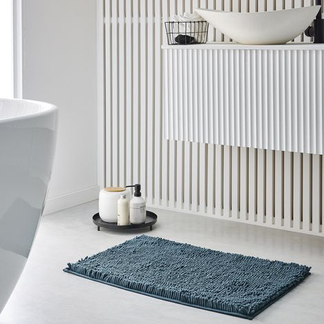 Tapis de bain "Essential" - Bleu paon - l 50 x L 80 cm - Livraison gratuite (1/2)