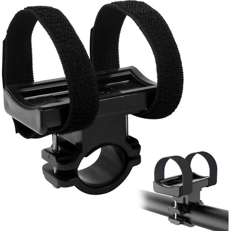 Soporte para linterna de bicicleta con clip: clip de fijación universal, apto para manillares de linternas de bicicleta y abrazaderas con rotación y ajuste elástico. (1/5)