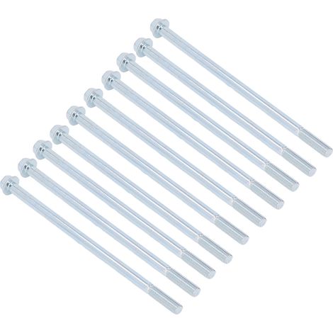 10 boulons à demi-filetage fin en acier au carbone, robustes, à six pans allongés et à denture hexagonale 10x210 (1/5)