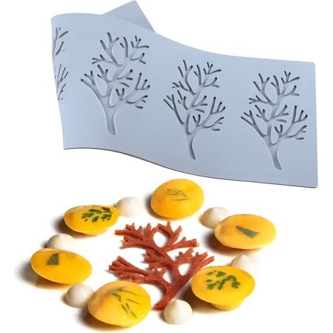 Moule en silicone en forme de brindille/feuille - tuile (1/2)