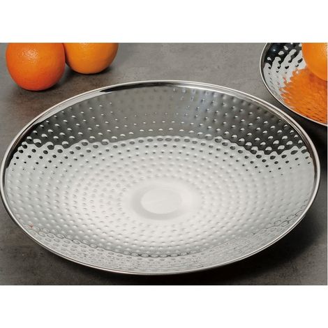 Centrotavola in acciaio decorazione moderno cachepot tondo 37 x 4,5 cm