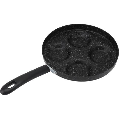 Poêle à œufs 4 tasses, antiadhésive, pour omelettes, œufs au plat, steaks, crêpes et petit-déjeuner. Compatible avec plaques à induction et cuisinières à gaz. (1/5)