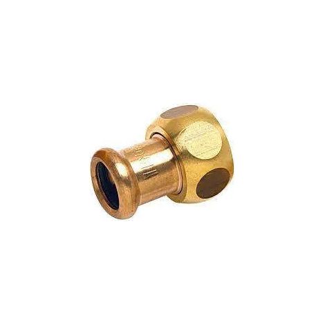 Zweiteiliger Anschluss mit Innengewinde 33x42 zum Verpressen auf Kupfer mit 28 mm Durchmesser.