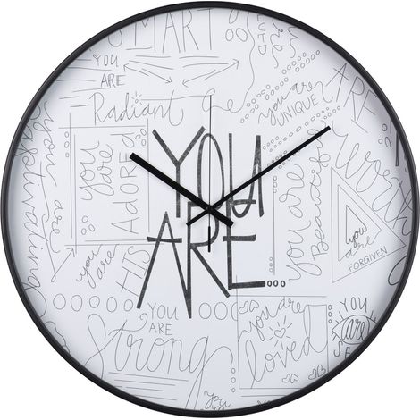 Horloge murale en métal noir 60x4,5x60 cm (1/2)