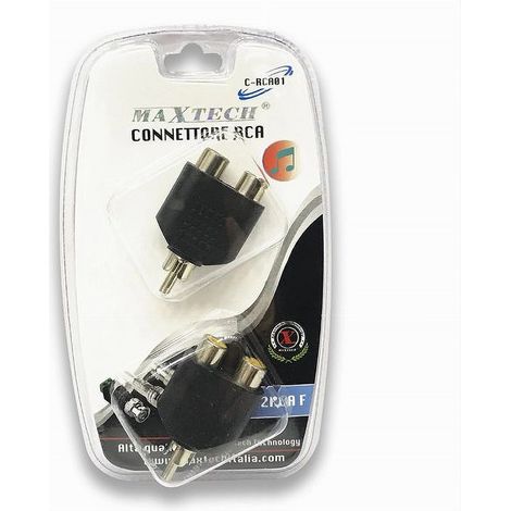 TRADE SHOP - Connettore Rca Adattatore Audio Con Spina Rca Maschio A 2 Rca Femmina C-rca01 - (1/4)