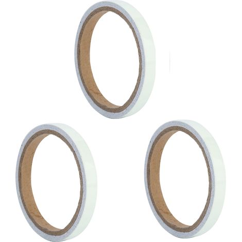 Ruban lumineux, bande phosphorescente, ruban adhésif, ruban fluorescent antidérapant pour éclairage scénique, ruban lumineux de signalisation, vendu par paquet de 10, bleu-vert 1 cm x 3 m (1/5)