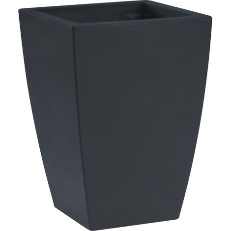 Vaso quadrato resina LOGOS cm. 30 ANTRACITE