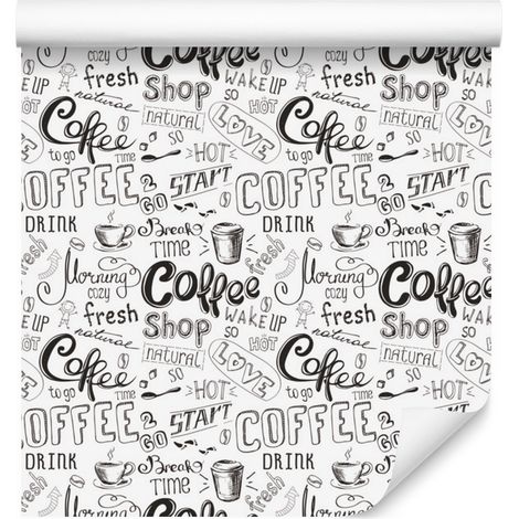 Papier peint « J’aime le café » pour salon et chambre 50x1000 cm (1/5)