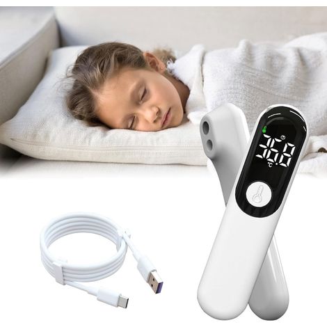 Thermomètre Frontal Sans Contact Adulte et Bébé Thermometre Bebe Rechargeable USB Thermometre Infrarouge Thermomètre Digital Précis et Rapide (1/5)