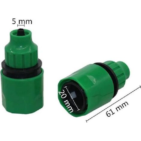 Lot de 2 raccords rapides pour tuyau d'arrosage de 4/7 mm et 8/11 mm, tuyau d'arrosage et buse