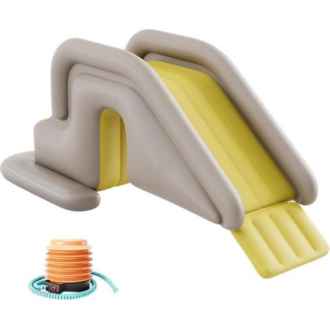 Aufblasbare Poolrutsche mit Kippschutz und Sicherheitshandläufen für ebenerdige Schwimmbecken. (1/5)