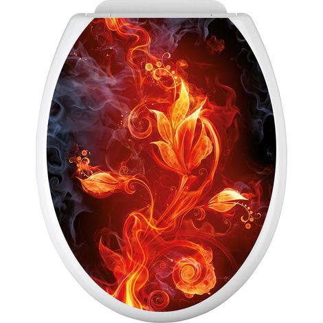 Stickers Abattant WC - Fleur - 35x43 cm - Adhésif BRILLANT (1/2)