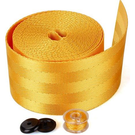 Automotive modification accessories: 3.6m retractable seat belt straps for cars and trucks - yellow (1/4)