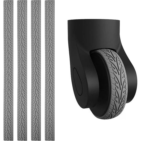 Luggage Wheel Covers, Rubber Protector, Silent, Silicone, Waterproof, Wear-Resistant and Cut to Size for Luggage Wheels, (1/4)