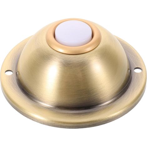 Bouton de sonnette traditionnel rond en métal doré pour sonnette de maison et boutique avec installation murale simple système filaire performant (1/5)