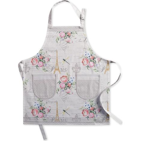 Tablier coton, 1 pièce, tour de cou réglable, avec poche centrale et longs liens pour femmes, hommes et chefs (1/5)