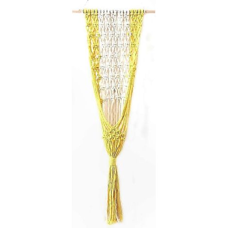 Handgefertigter Hängekorb aus Baumwolle, Makramee-Wandpflanzenständer, Vintage-Topfhalter, Aufhängehaken für Pflanzgefäße, Wohndekoration (1/4)