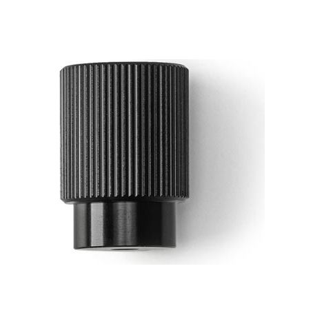 pomo aluminio modelo arpa acabados efecto inox, laton cepillado, negro cepillado acabado negro cepillad dist. agujero ø22