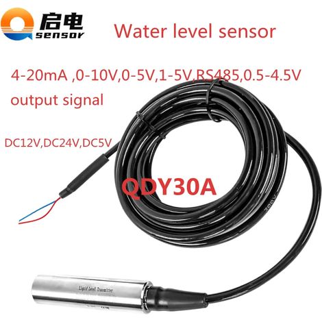 (Sortie 4-20 mA - Portée de 6 m - Câble de 8 m) Transmetteur de niveau intégré pour liquide (12-24 V CC) - Type d'entrée : Niveau d'eau - RS485 - Portée : 0-5 m (1/5)