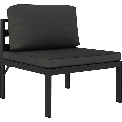Canapé central,Canapé d'extérieur,Sofa de jardin sectionnel avec coussins Aluminium Anthracite CFW643817 (1/5)