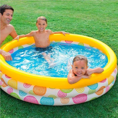 TRADE SHOP - Piscina Gonfiabile Per Bambini 3 Anelli 147 X 33 Cm Giardino Terrazzo 330 Lt - (1/4)