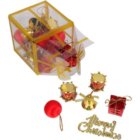 26 décorations de Noël pour sapin, accessoires de décoration à faire soi-même-3x3cm-Red
