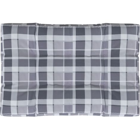 Maison Exclusive - Coussin de palette motif à carreaux gris 120x80x12 cm tissu (1/5)