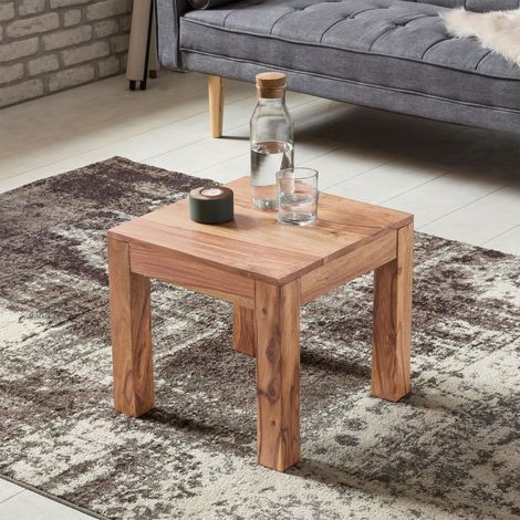 Table basse carrée 45x40 cm en acacia massif (1/4)
