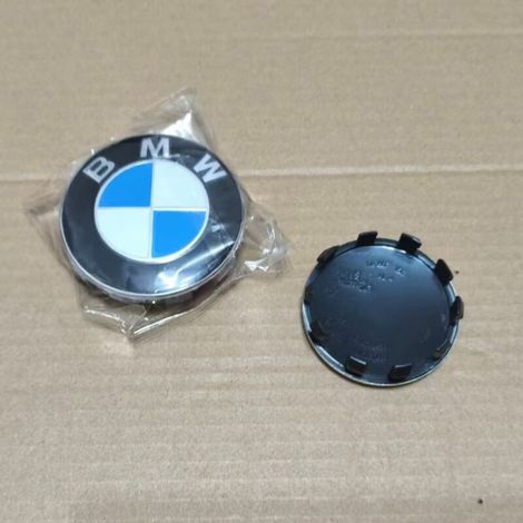 BMW Radkappe 56 mm – Aluminium-Nabenkappe für 1er- bis 6er-Reihe, X1-X6, 320GT, Auto-Radzubehör, 4er-Set – Blau/Weiß (1/2)