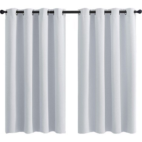 Rideau Occultant - Doublure Thermique - Œillets Métalliques - 107 x 160 cm - Lot de 2 (1/5)