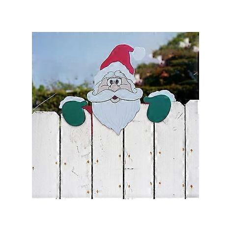 Weihnachtsmann-Guckloch, festliche Terrassendekoration mit DIY-Elementen, Rentier-Schild als Gartendekoration, wasserfest und farbecht