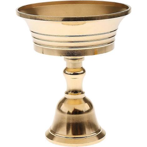 Bougeoir en cuivre, porte-lampe à ghee, lampe à huile en laiton tibétain, 9,5 cm (1/4)