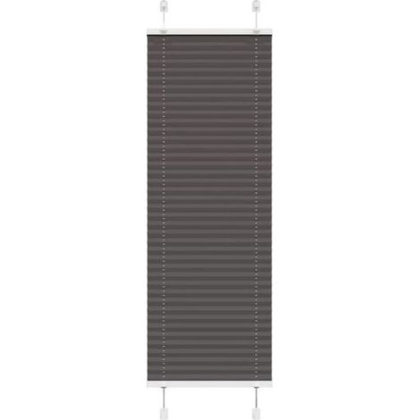 Rideaux plissés noirs, mesurant 40 x 100 cm, largeur du tissu 39,4 cm, en polyester. (1/5)