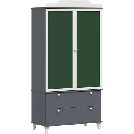 Maison Exclusive - Armadio con Lavagna ROROS Grigio e Bianco 90 x 45 x 180 cm