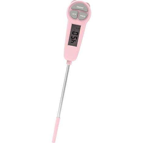 Thermomètre pour eau et aliments avec sonde en acier inoxydable ABS 304 Thermomètre portable haute précision pour pique-nique, barbecue, voyage et maison (1/5)