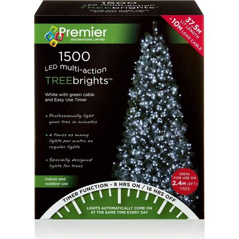 Premier Multi Action TreeBrights - Cluster Tree Lights - 1500 LED - White