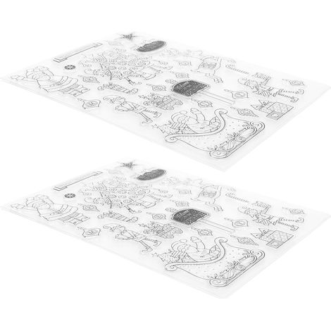 2 Sets weihnachtliche Silikonstempel für Fotoalben, Karten, DIY-Dekorationen (1/5)