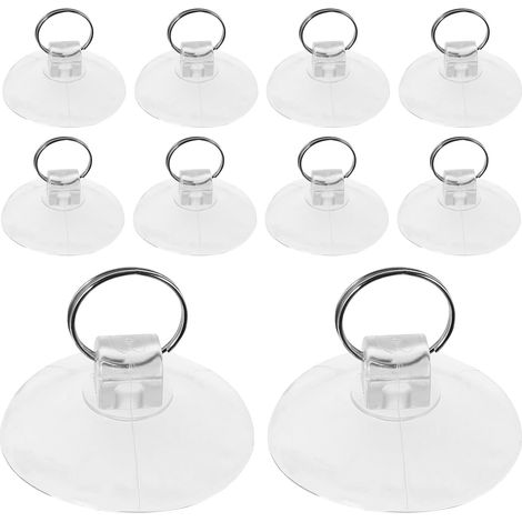 Lot de 10 Ventouses Transparentes en Pvc Légères et Résistantes à L'usure Quotidienne, Crochet Ventouse Puissant pour Chambre et Salle de Bain (1/5)