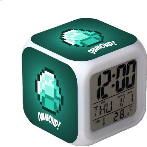 Digitaler Multifunktionswecker Minecraft-Wecker LED-Edition