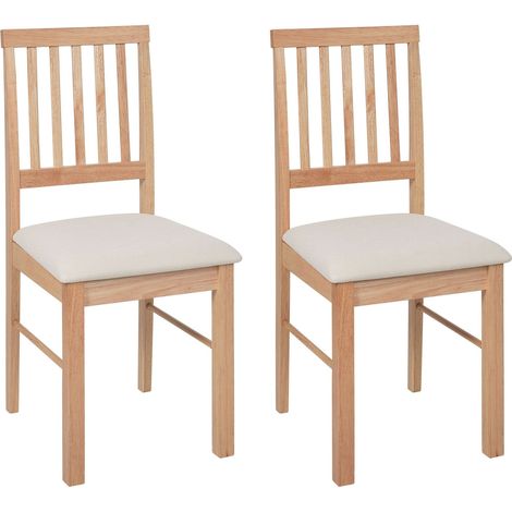 Set of 2 Dining Chairs ORONO Wood Light Brown (1/5)