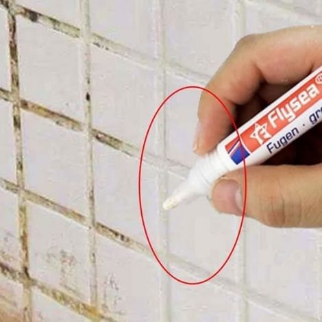 Stylo de réparation de peinture pour joints de carrelage, stylo de remplissage de joint imperméable blanc - (1/4)