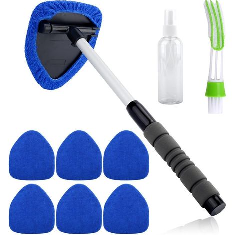 Autoscheiben Reiniger Set mit Teleskopstange & 6 Mikrofaserpads (1/5)