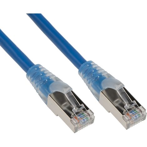 Câble Ethernet cat 5e Avec connecteur gaine PVC Bleu / , F/UTP, 5m ( Prix pour 1 )