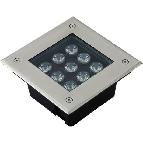 Spot LED carré encastrable, étanche IP65  convient aux cours, pelouses, terrasses et autres espaces. (1/5)