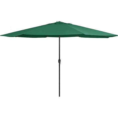Sombrilla de jardín con palo de metal verde 390 cm vidaXL