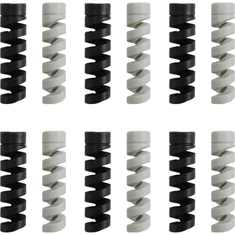 Lot de 12 manchons de protection en silicone pour câble de chargement, convient pour les téléphones, ordinateurs portables, 2 couleurs (1/5)