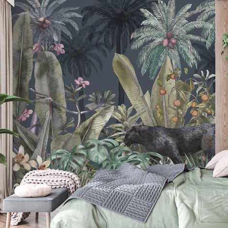 Papier peint panoramique - Jungle - 130 cm x 105 cm (1/4)