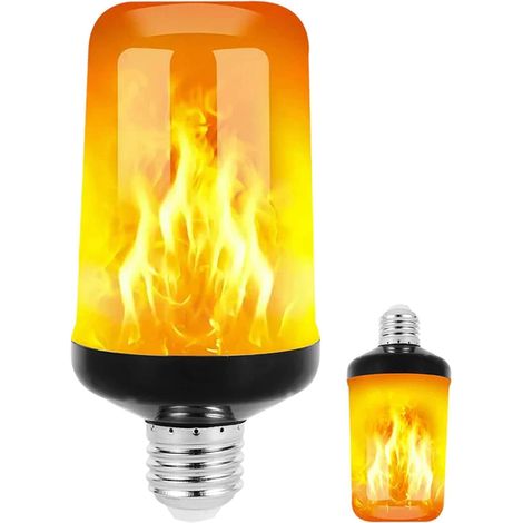 Bombilla LED de llama E27 de 5 W - 4 modos de iluminación, parpadeo, efecto llama - Luz ambiental decorativa para interiores y exteriores para fiestas navideñas (1/5)