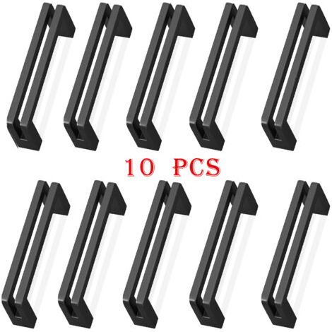 10Pcs poignée meuble entraxe 96mm poignée porte cuisine noire poignee barre meuble poignee de cuisine noire pour Portes, Fenêtres, Tiroirs, Armoires, Réfrigérateurs